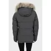 Gray down jacket with fur