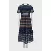 Blue guipure maxi dress