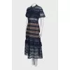 Blue guipure maxi dress