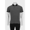 Men's gray polo with embroidered logo
