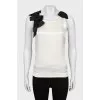 Silk T-shirt decorated with bows