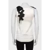 Silk T-shirt decorated with bows