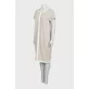 Beige dress with leather inserts