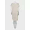 Beige dress with leather inserts