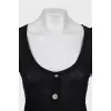 Black Ribbed T-Shirt with Tag