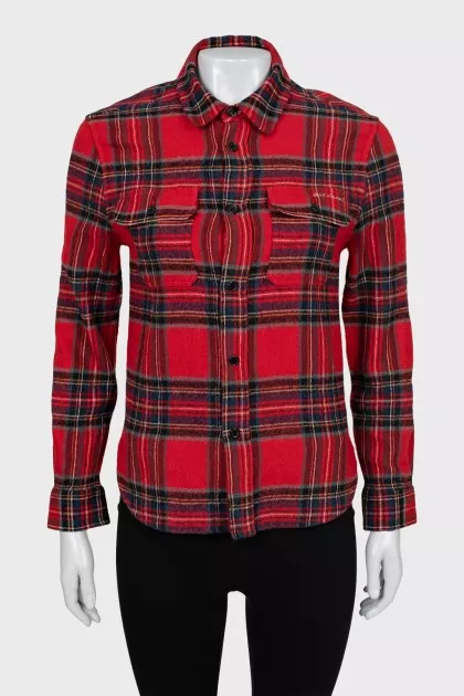 Mixed color plaid shirt