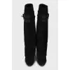 Suede boots with hidden wedge