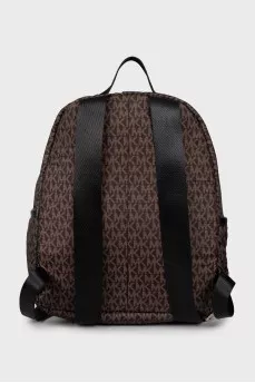 Textile backpack in branded print
