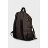 Textile backpack in branded print