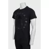 Men's T-shirt decorated with rhinestones