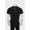 Men's T-shirt with print and rhinestones