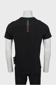 Men's T-shirt with print and rhinestones