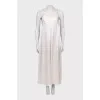 Beige A-line maxi dress