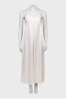 Beige A-line maxi dress