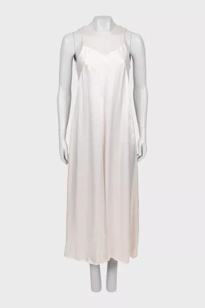 Beige A-line maxi dress