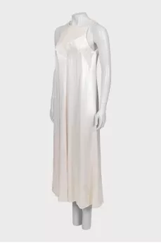 Beige A-line maxi dress