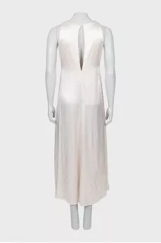 Beige A-line maxi dress