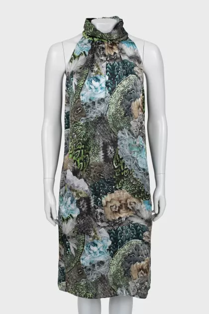 Off shoulder silk dress