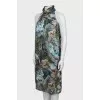 Off shoulder silk dress