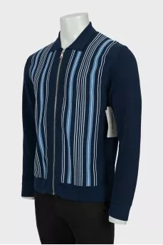 Men's cardigan with zipper and tag