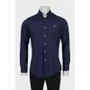 Men's blue shirt with embroidered logo