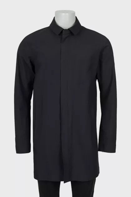 Men's black raincoat