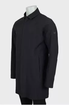 Men's black raincoat