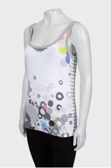 Abstract print fitted tank