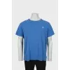 Men's blue T-shirt with embroidered logo