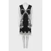 Bodycon dress with lace inserts