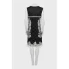 Bodycon dress with lace inserts