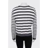 Combined striped cardigan