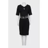 Black dress with a printed belt