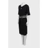 Black dress with a printed belt