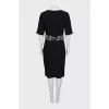 Black dress with a printed belt