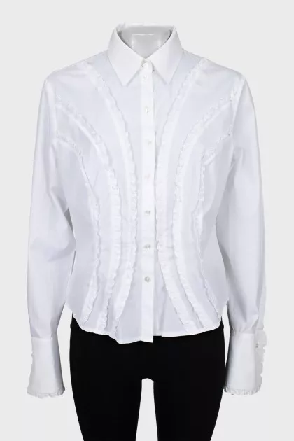 Fitted shirt with frills