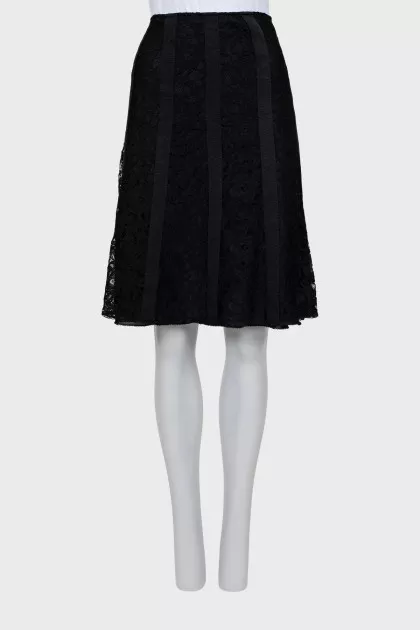 Black guipure skirt