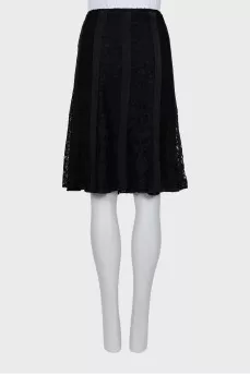Black guipure skirt