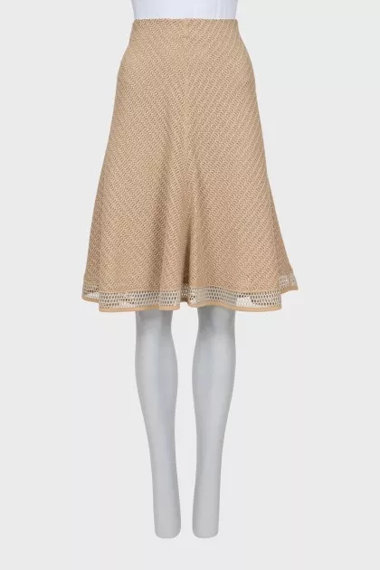 Woven fitted skirt