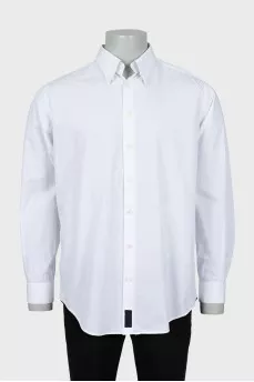 Men's white shirt with embroidered logo