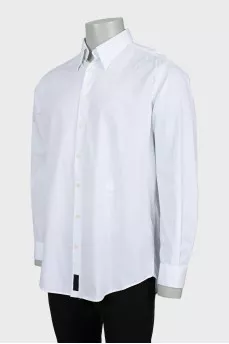 Men's white shirt with embroidered logo
