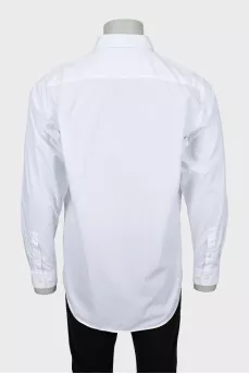 Men's white shirt with embroidered logo
