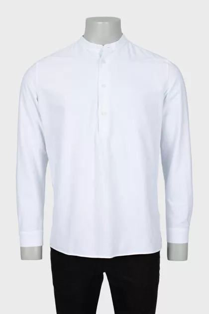 Men's white loose-fitting shirt