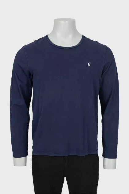 Men's blue long sleeve with embroidered logo