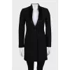 Slim fit black coat with button down