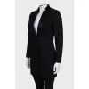 Slim fit black coat with button down