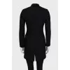 Slim fit black coat with button down