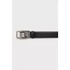 Men's leather belt with silver buckle