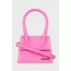 Leather mini bag with tag