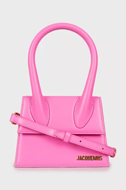 Leather mini bag with tag